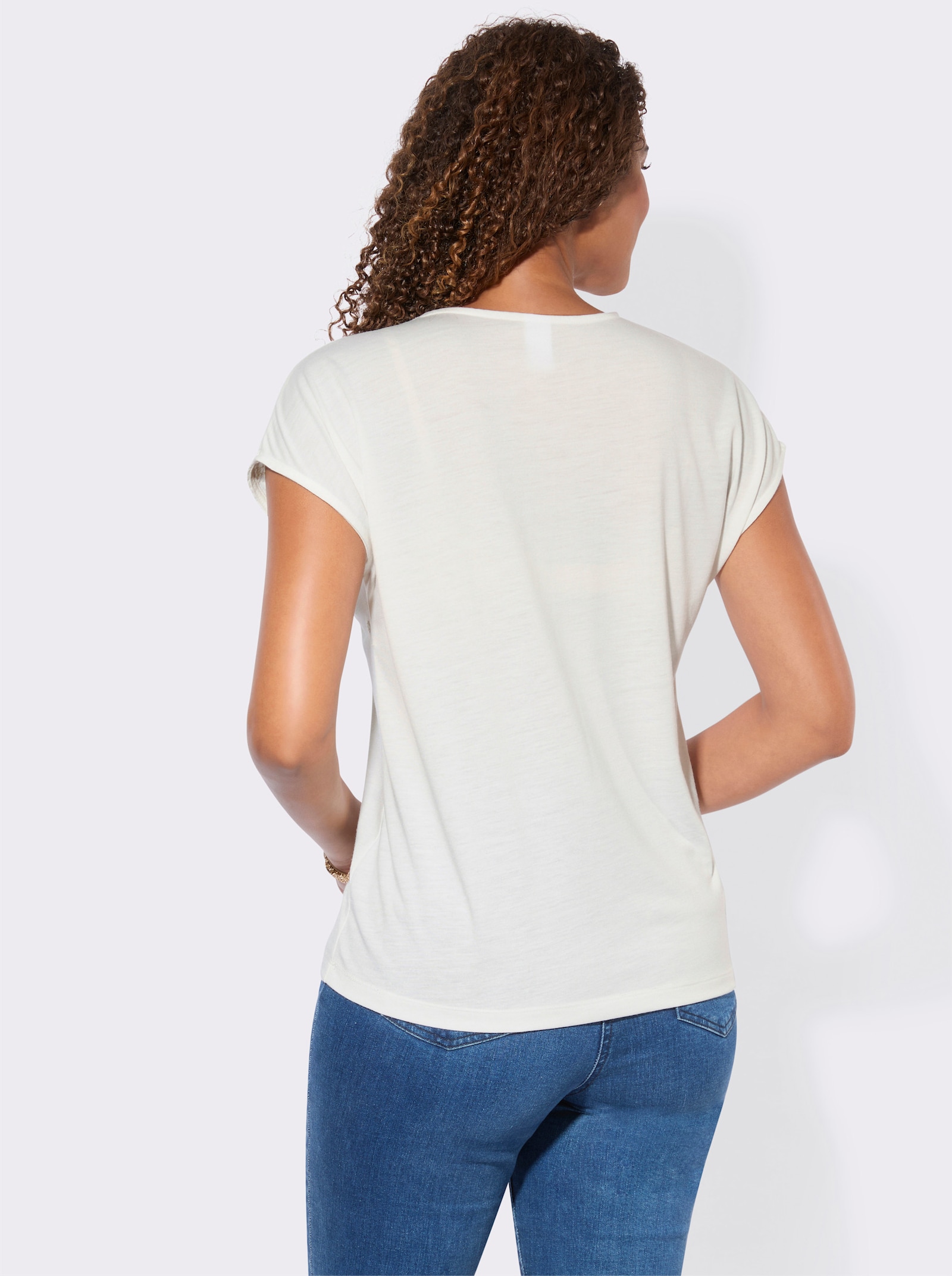 Shirt mit überschnittenen Schultern - ecru
