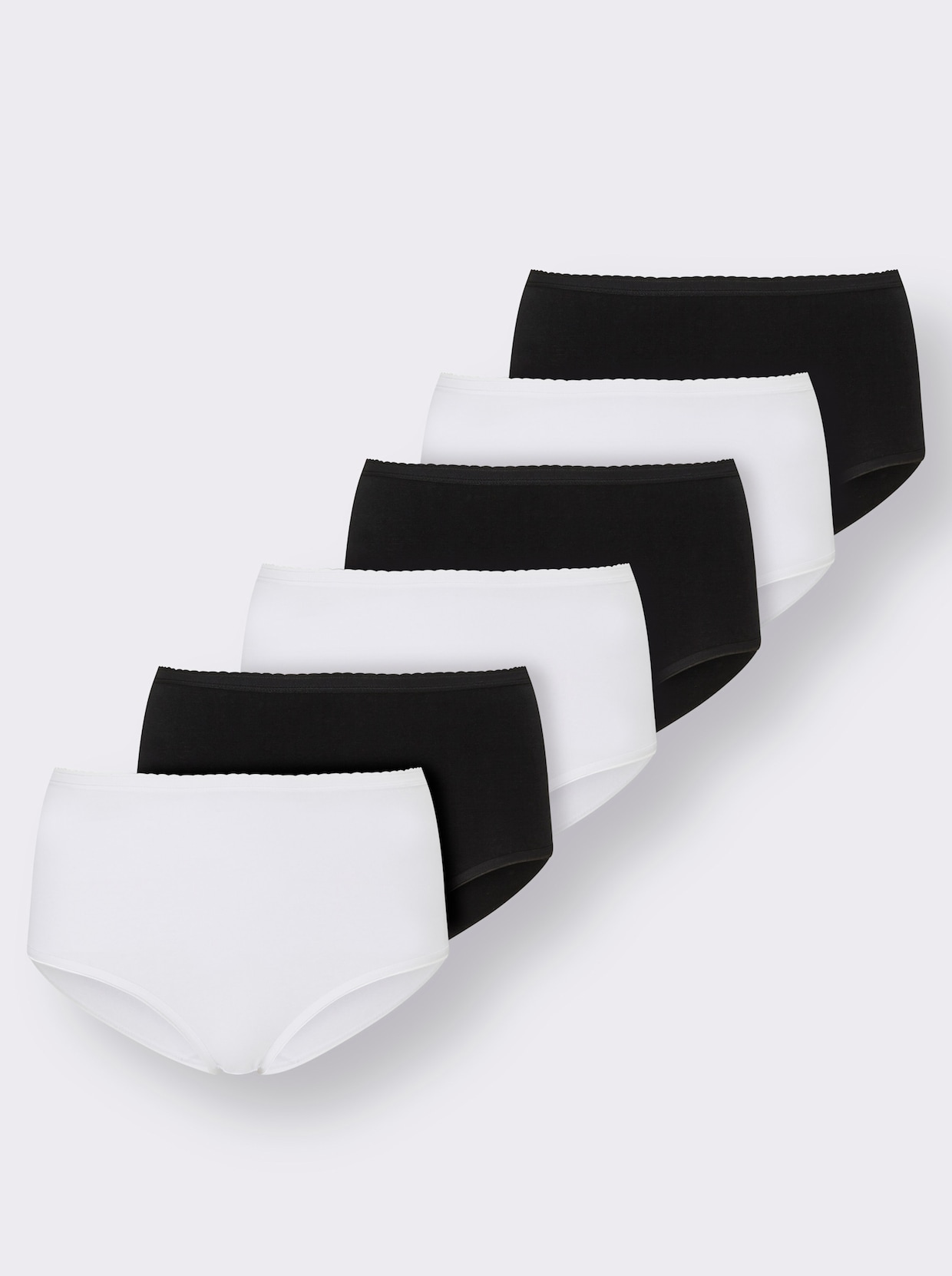 Nohavičky so zvýšeným pásom - 3x biela + 3x čierna