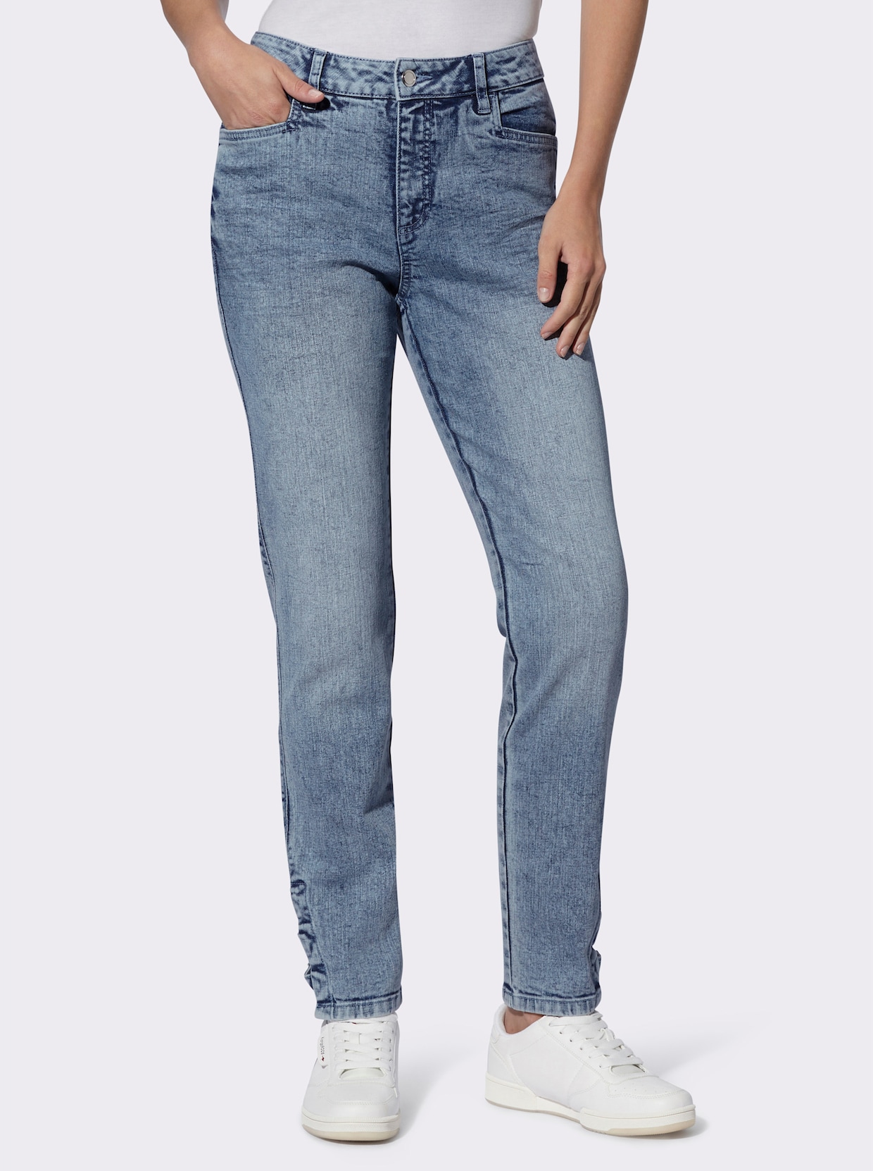 heine broek - blue-stonewashed