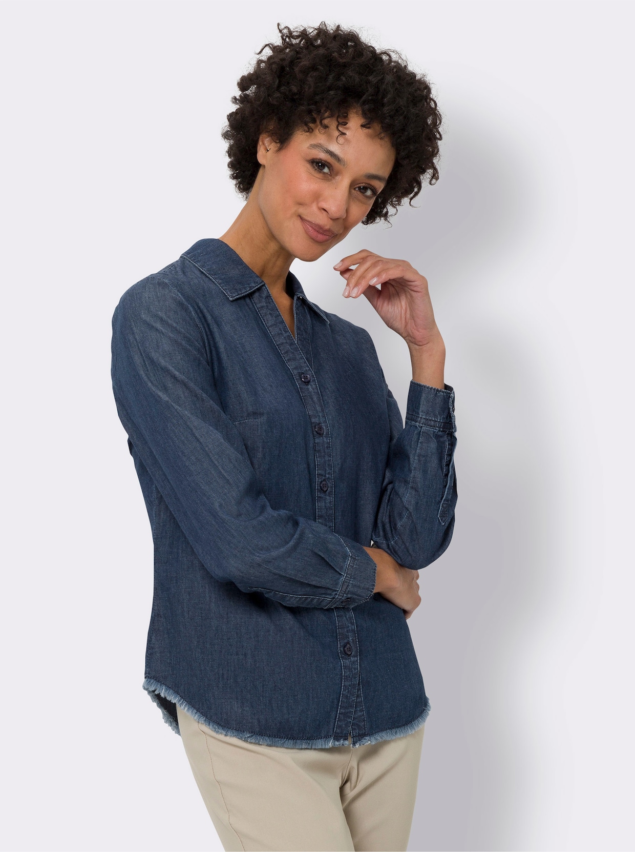 Jeansbluse - blue-stone-washed