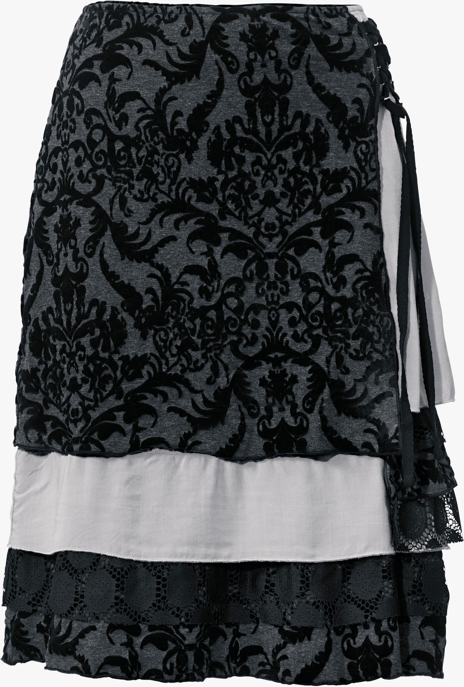 heine Stufenrock in ausgestellter Form - schwarz