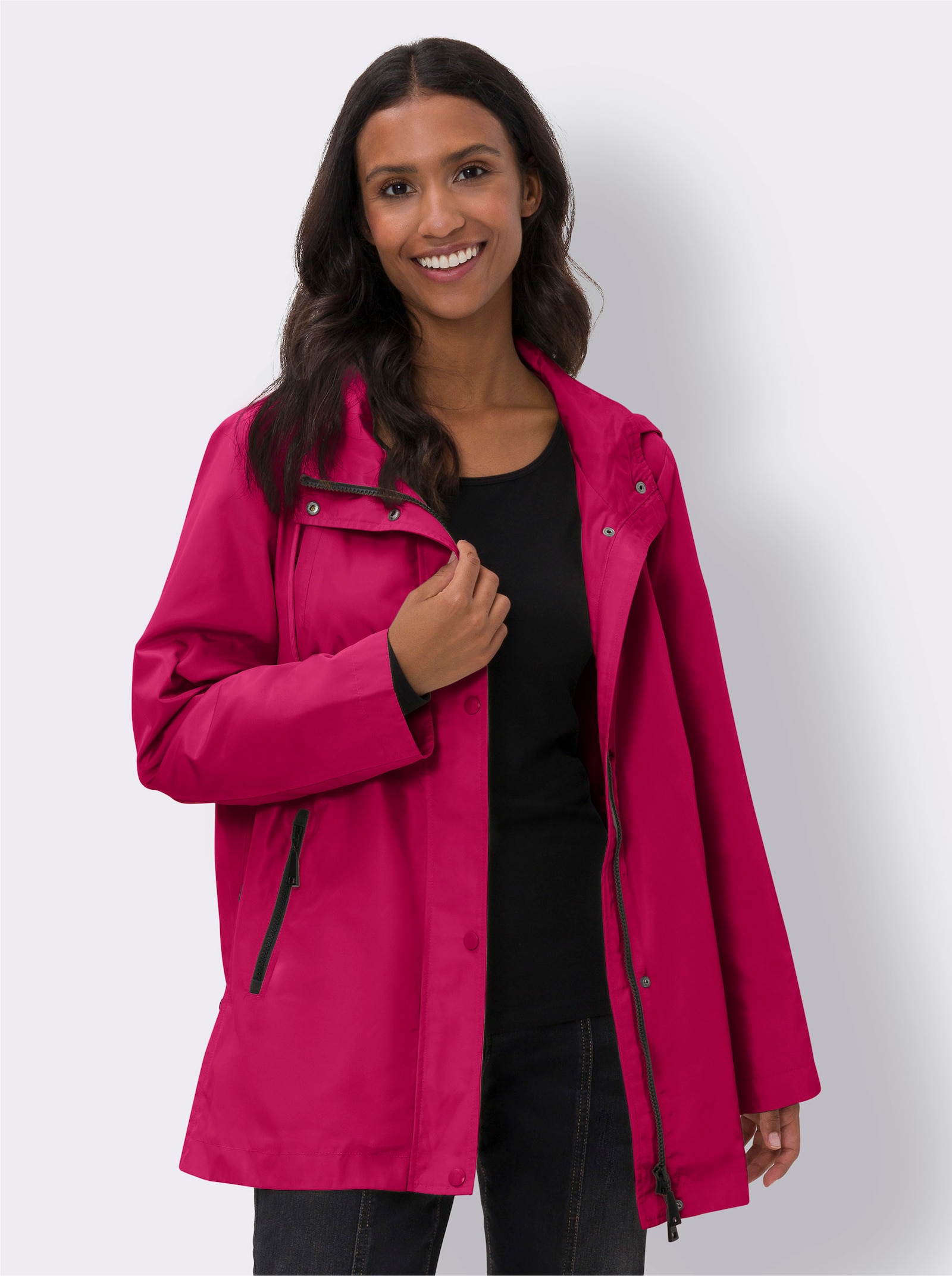 heine Outdoorjacke mit abnehmbarer Kapuze - pink
