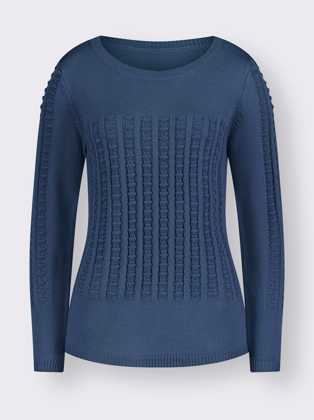 Langarm-Pullover - jeansblau