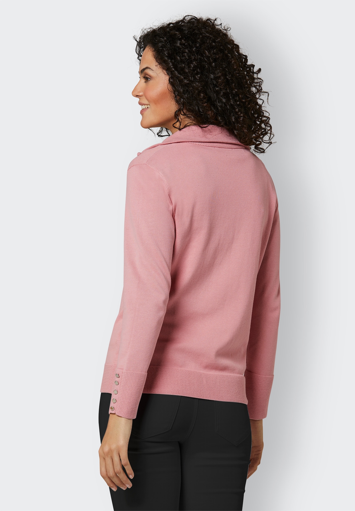 CREATION L PREMIUM Veste en tricot et coton - quartz rose