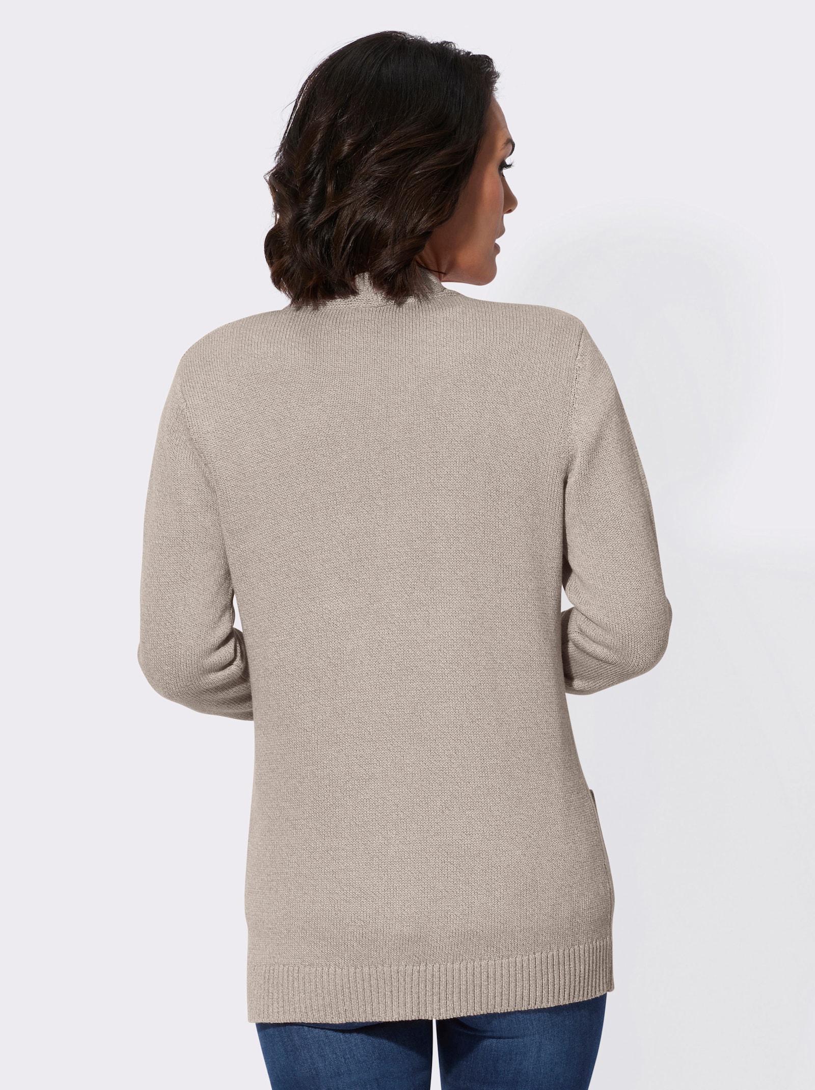 Strickjacke mit aufgesetzten Taschen - sesam-ecru-meliert