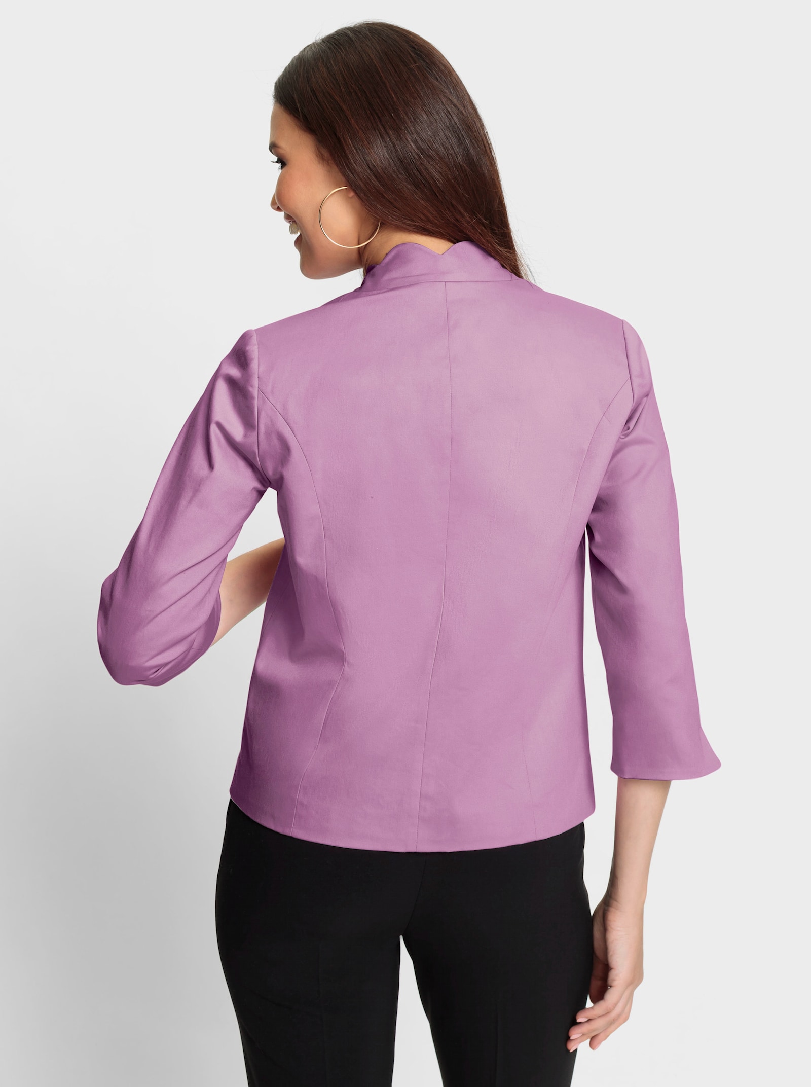 Kurzblazer mit gebogtem V-Ausschnitt - orchidee