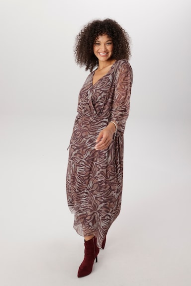 Aniston PLUS Meshkleid - bordeaux-weiß