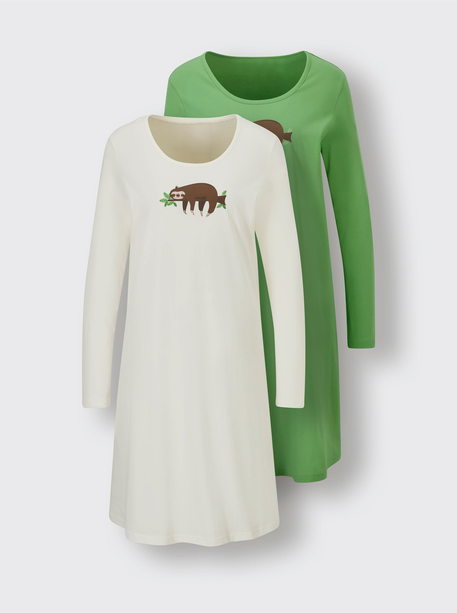 wäschepur Sleepshirts - ecru + apfel