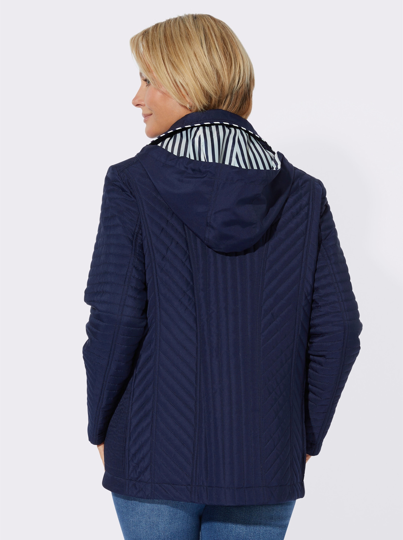 Steppjacke mit abzippbarer Kapuze - marine