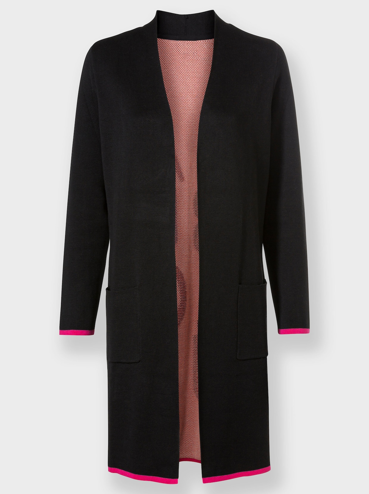 heine Lang gebreid vest - zwart