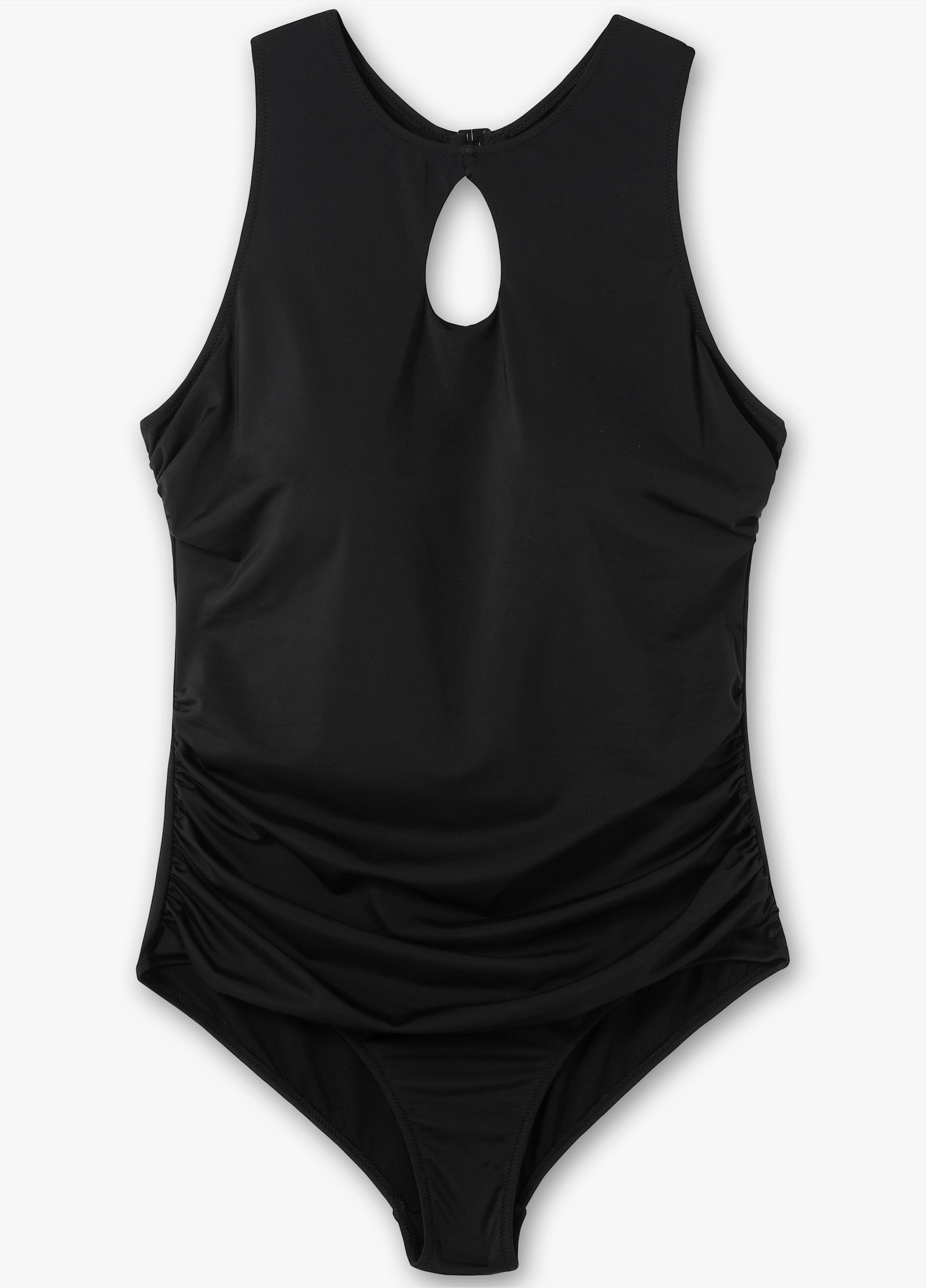 sheego Badeanzug mit Cut-out - schwarz