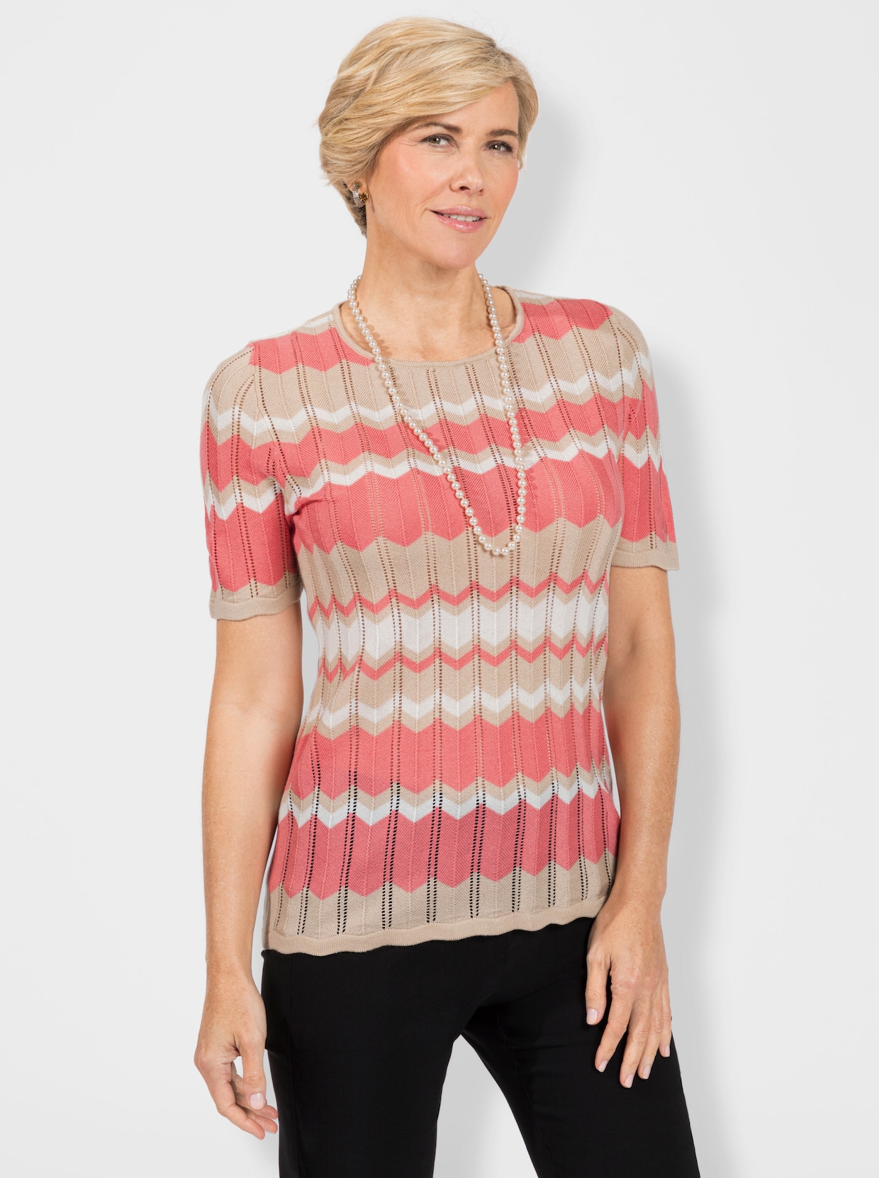 Pullover - flamingo-sand-gemustert