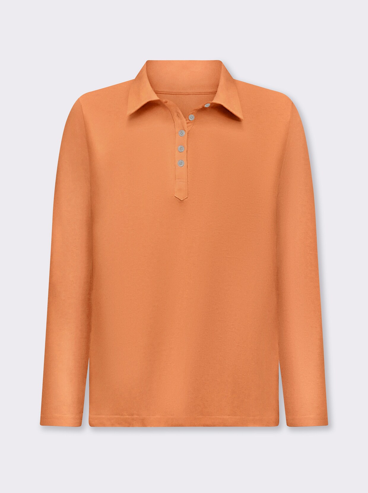 Langarm-Poloshirt in reiner Baumwoll-Qualität - orange
