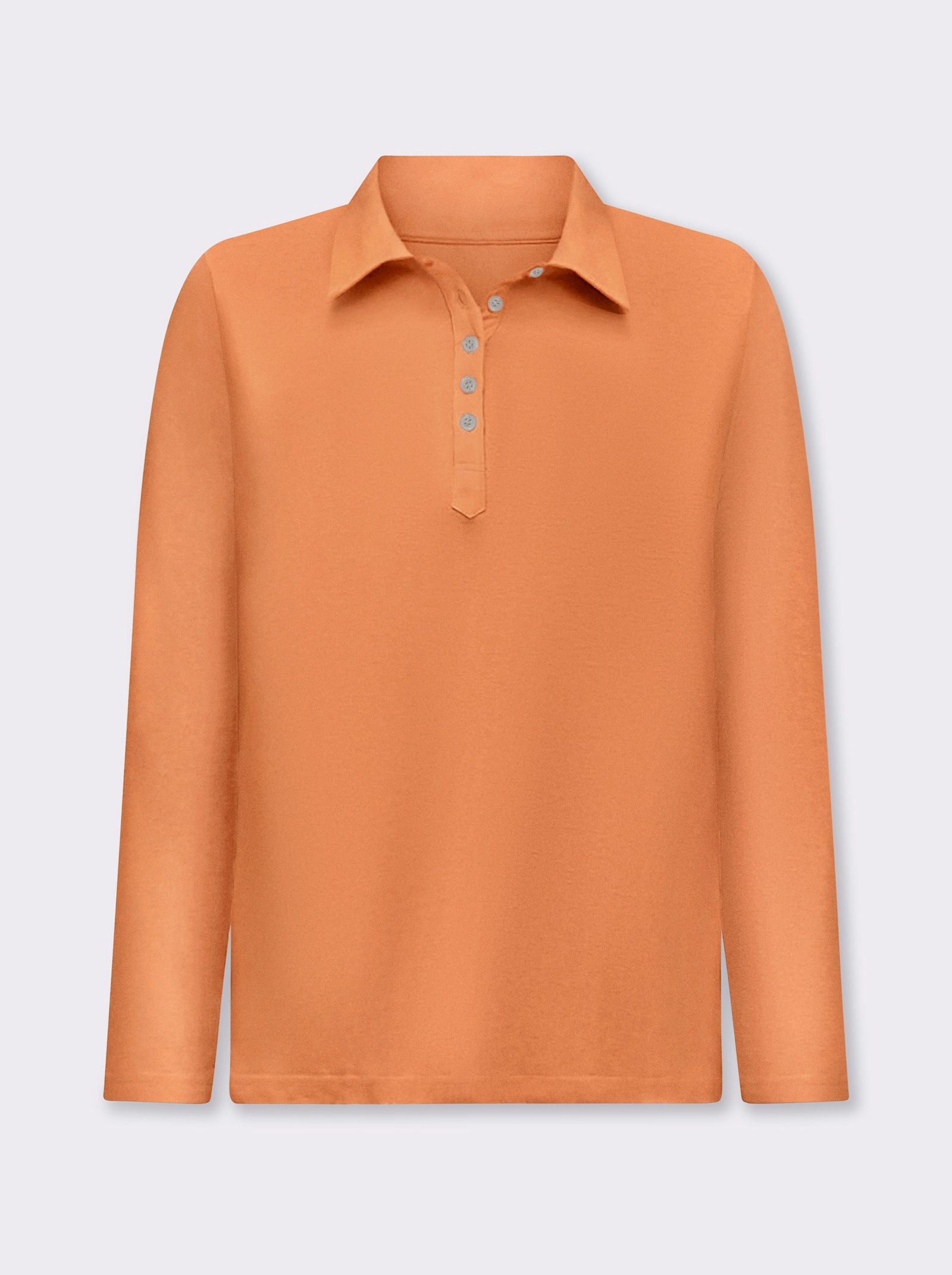 Langarm-Poloshirt in reiner Baumwoll-Qualität - orange