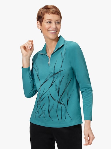 Sweatshirt - winterturquoise gedessineerd