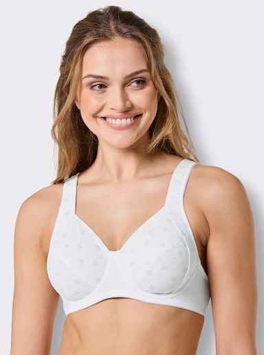 wäschepur Entlastungs-BH ohne Bügel mit wattierten Komfortträgern - weiß-mint
