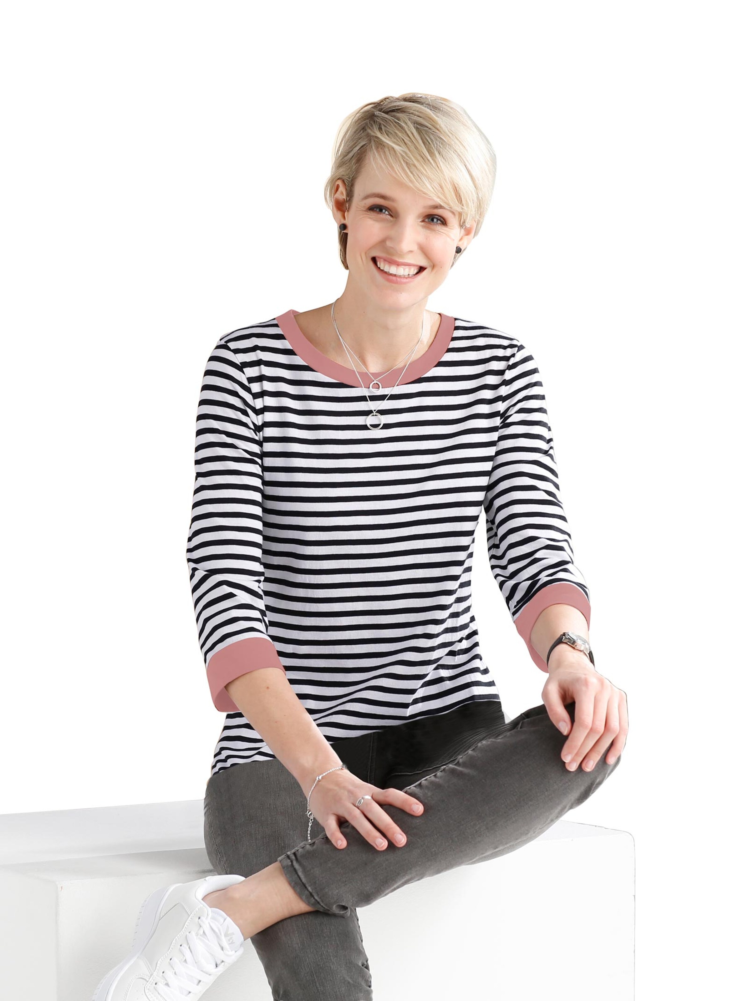 Shirt - rosé-schwarz