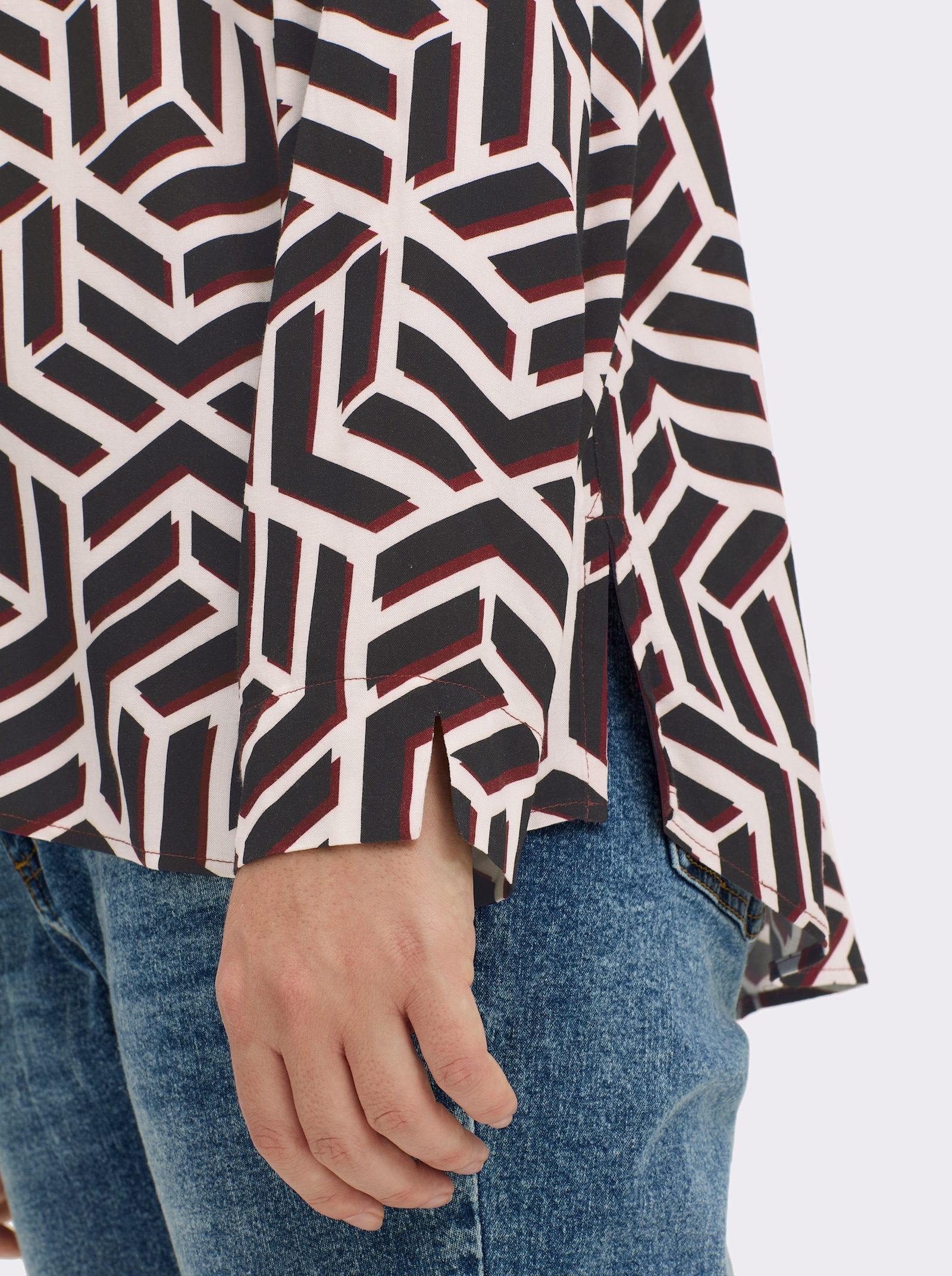 sheego Tuniek met grafische print rondom - zwart/ecru geprint