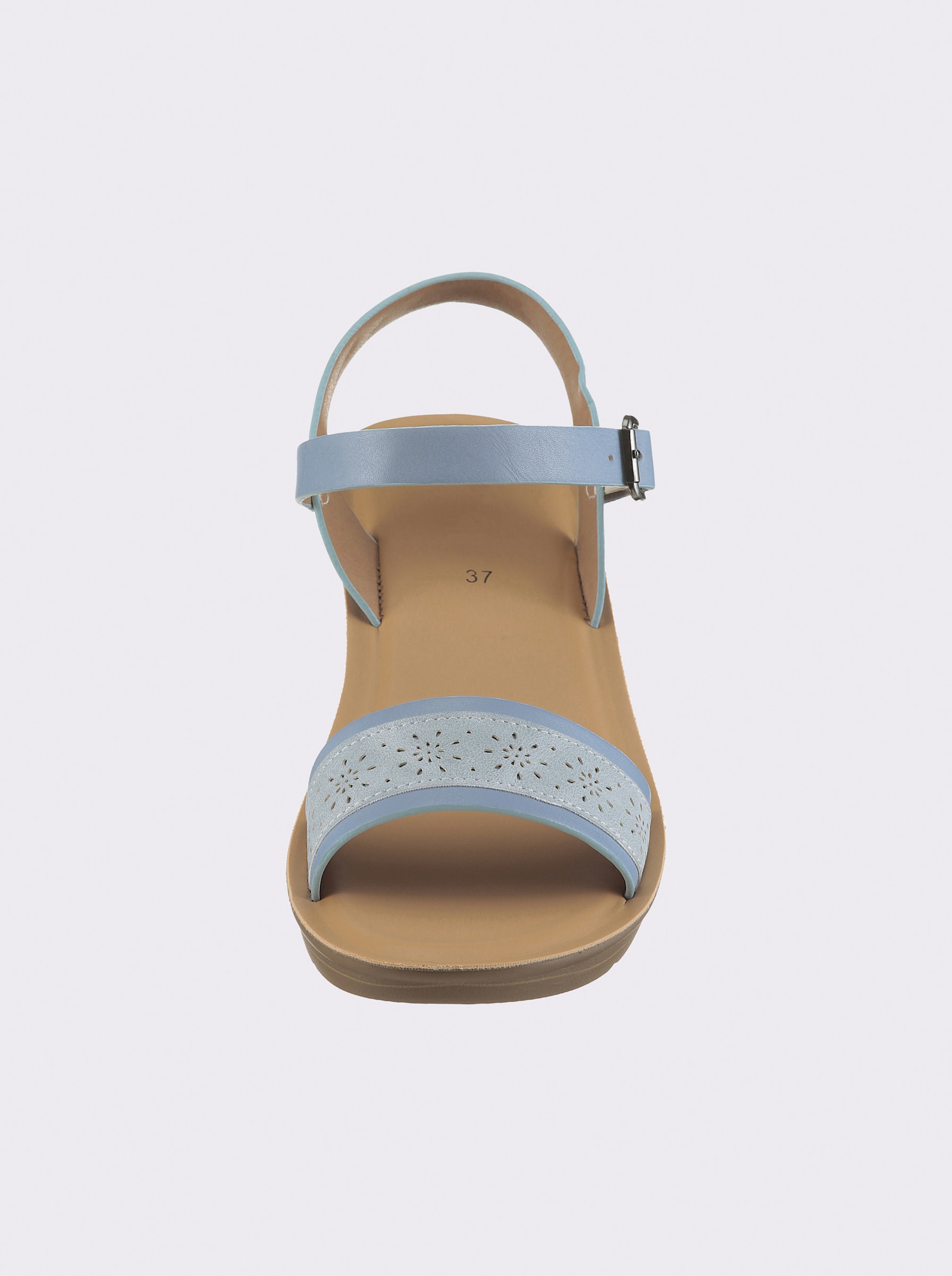 Sandalette mit seitlichem Gummizug - eisblau