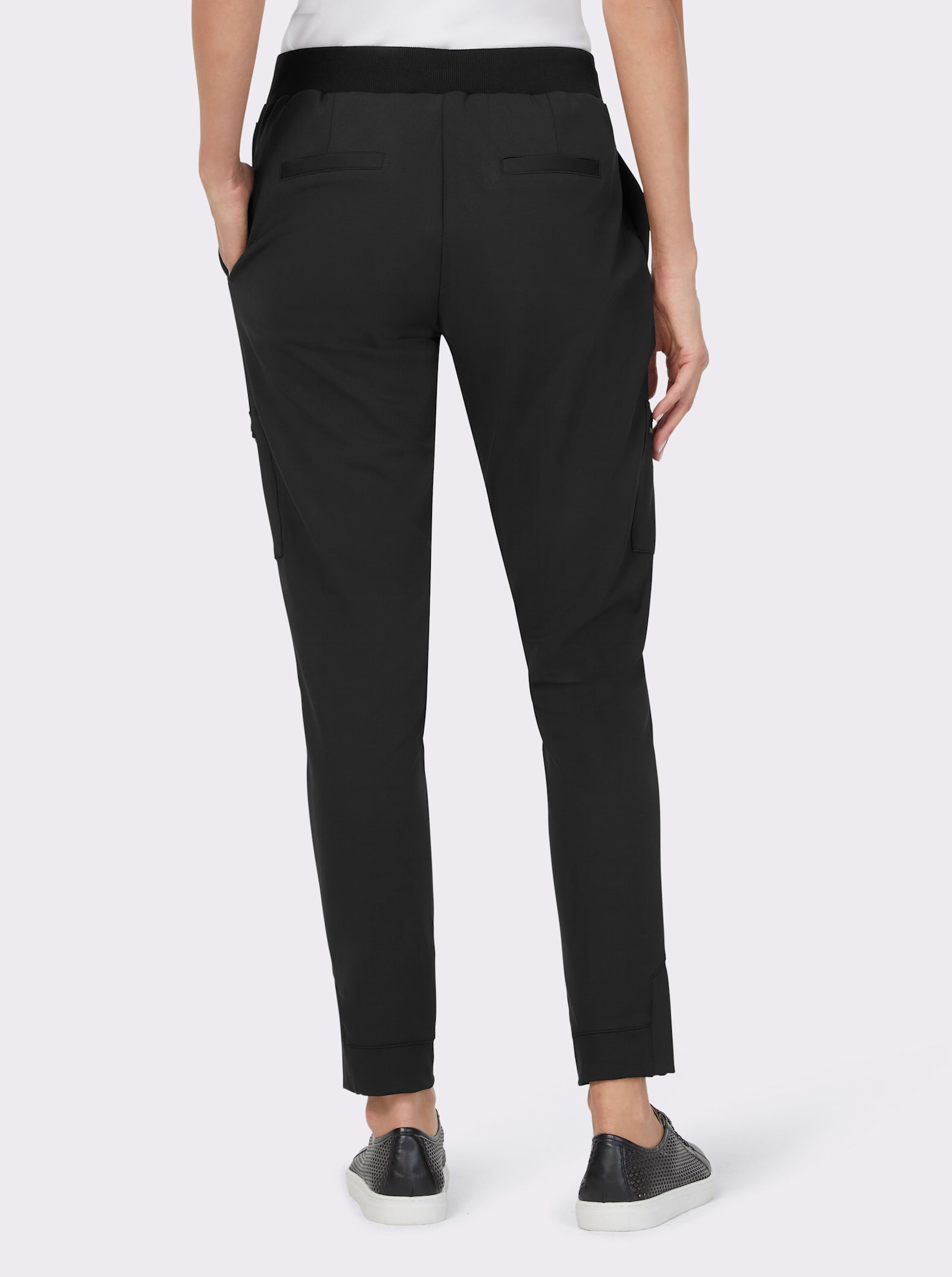heine Pantalon en jersey avec petites pierres brillantes - noir