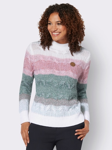 Pullover - jade-weiß-meliert