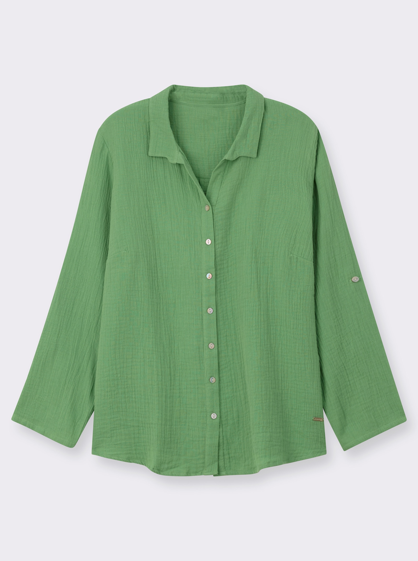 Hemdbluse mit Reverskragen - apfel