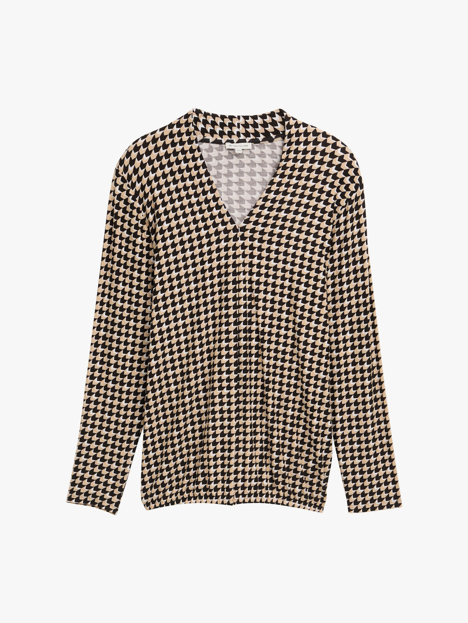 Langarmshirt - beige geometric minimal