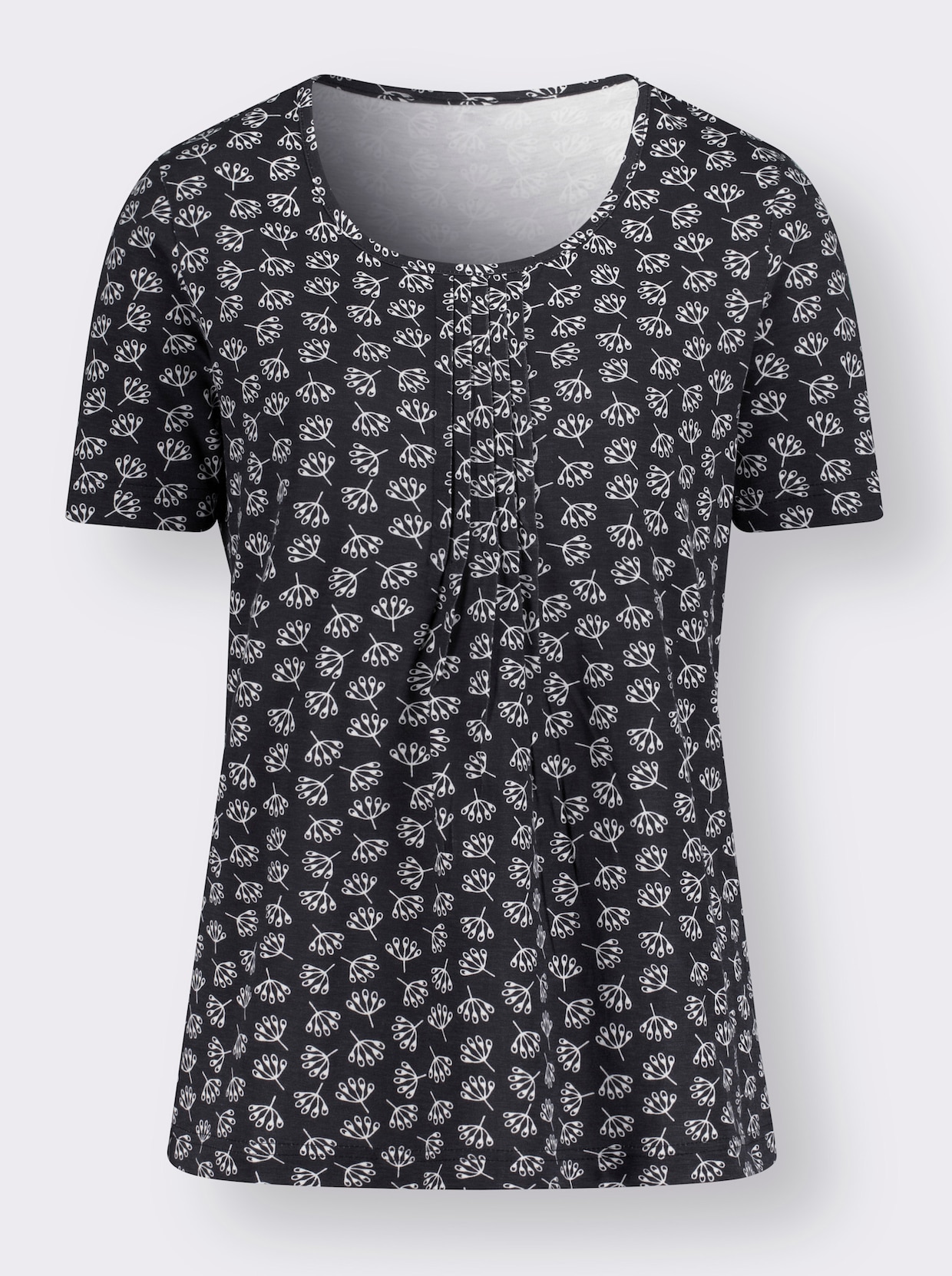 Bedrukt shirt - marine/ecru geprint