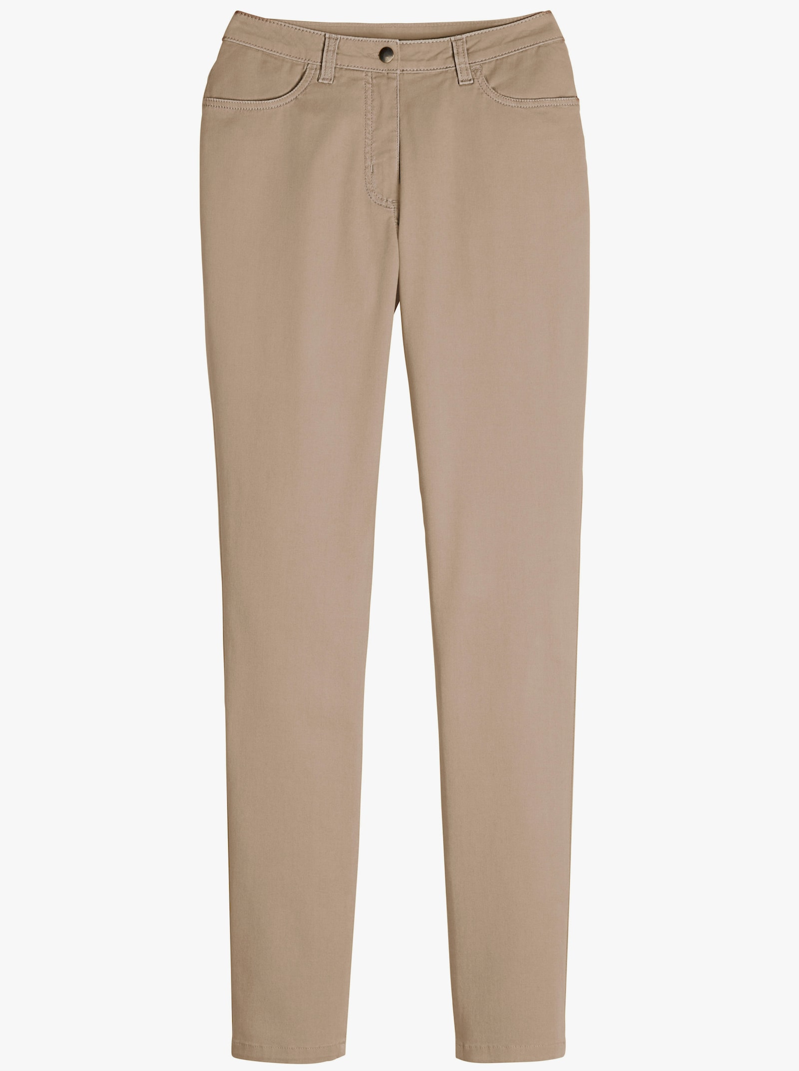 Strečové kalhoty s úzkou šířkou nohavic - béžová