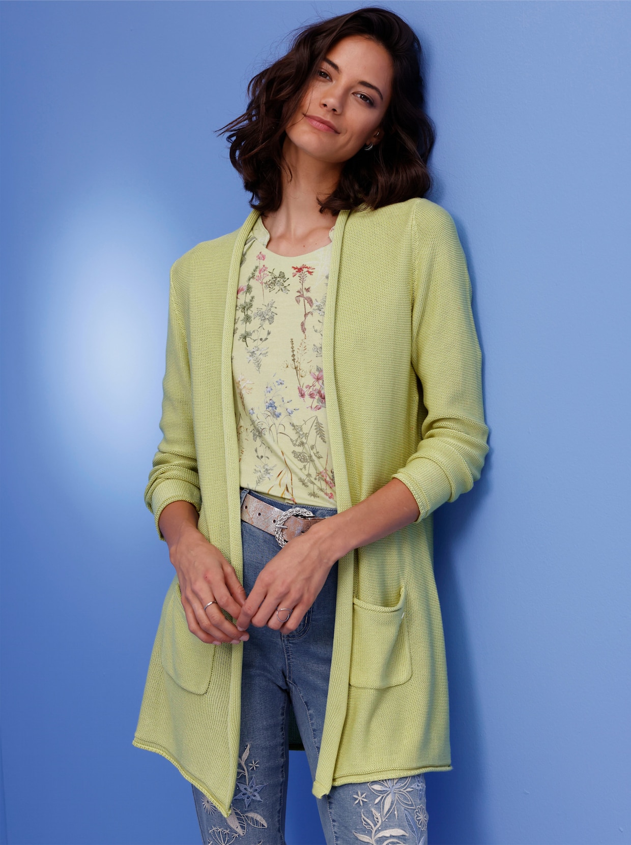 CREATION L PREMIUM Longstrickjacke - pistazie