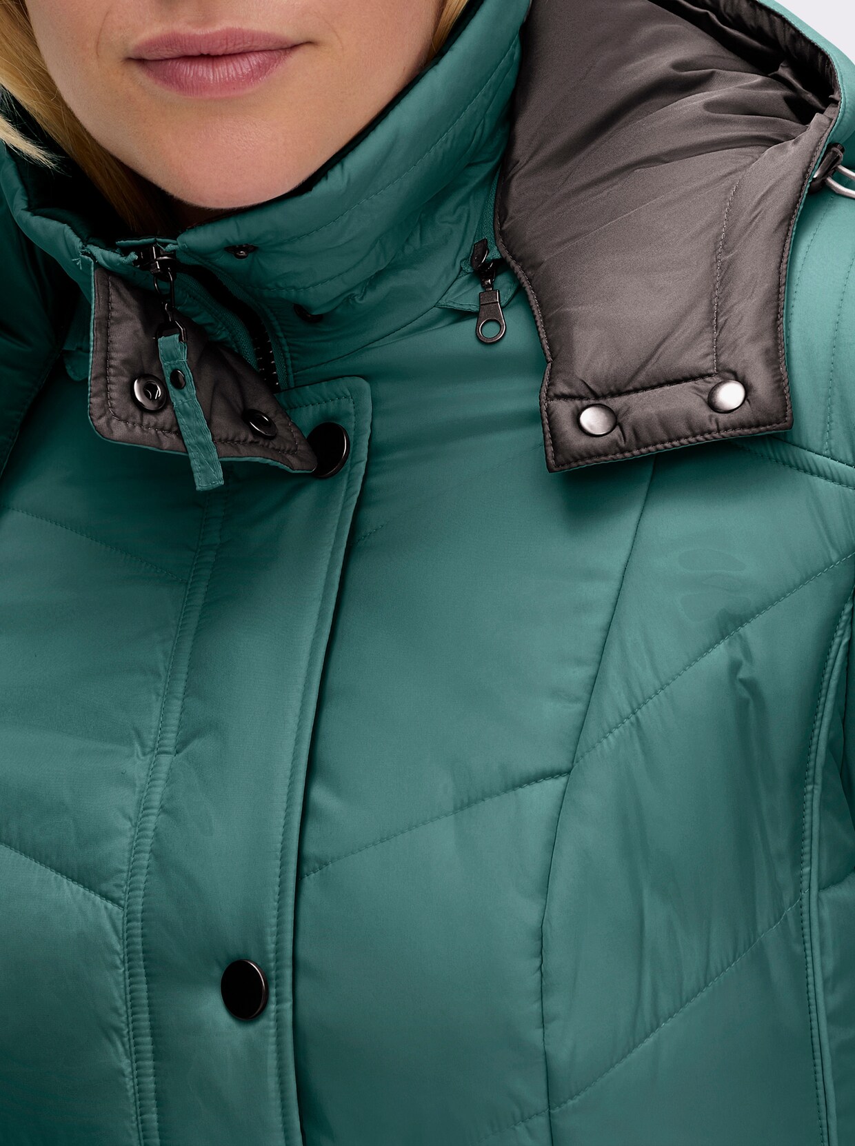 Steppjacke in Microfaser-Qualität, pflegeleicht - jadegrün