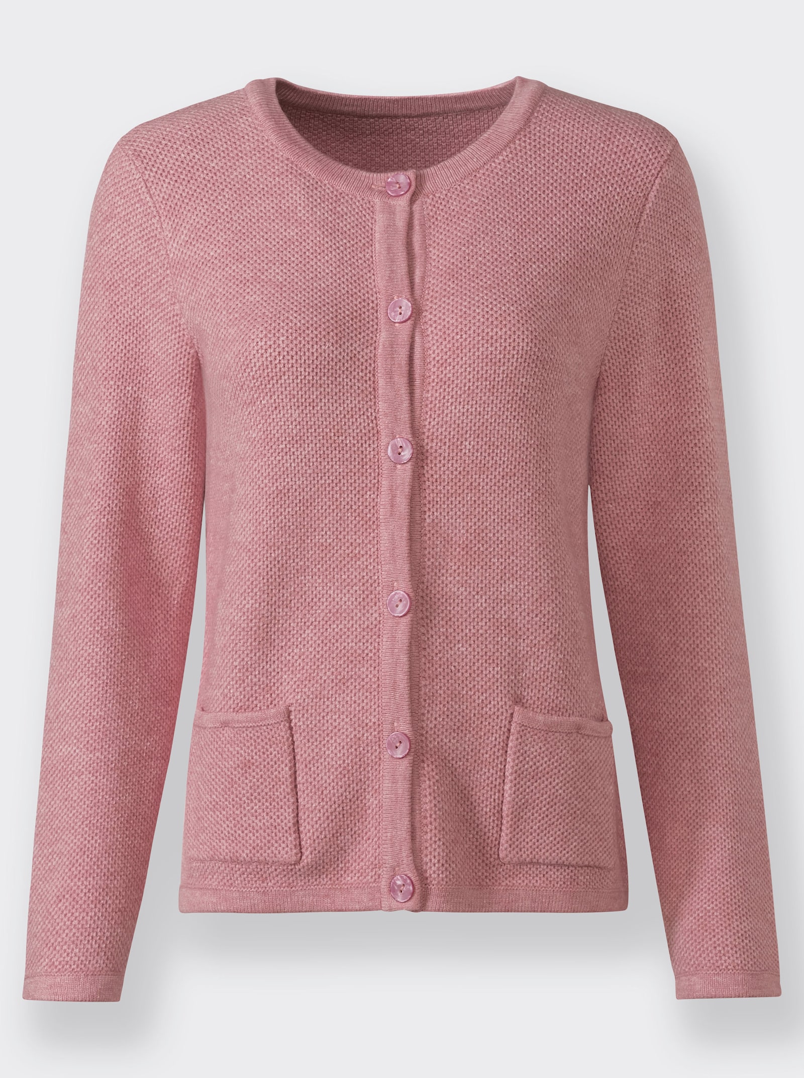 Strickjacke in Waben-Optik - hortensie-meliert