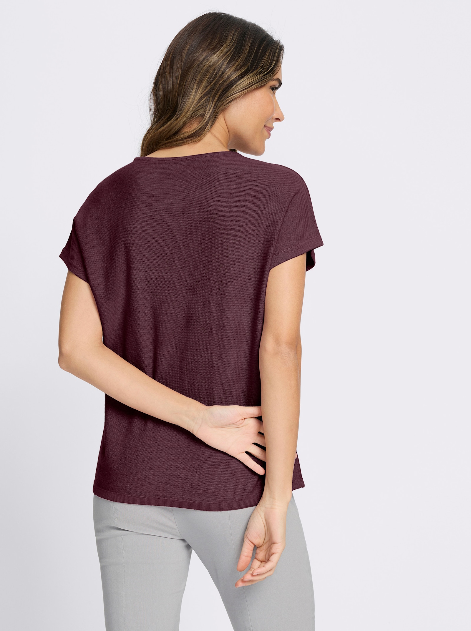 Pullunder in Linksstrick - burgund