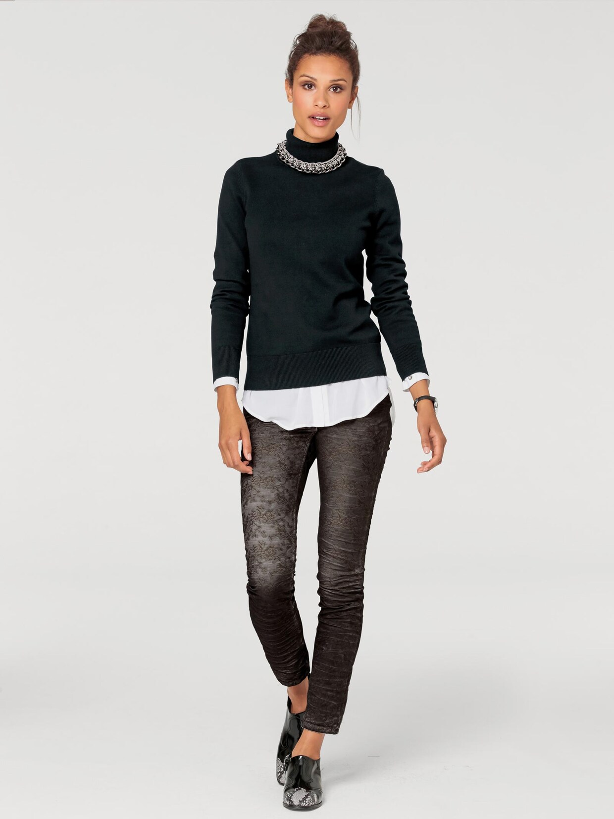 Linea Tesini Kapuzenstrickjacke - schwarz
