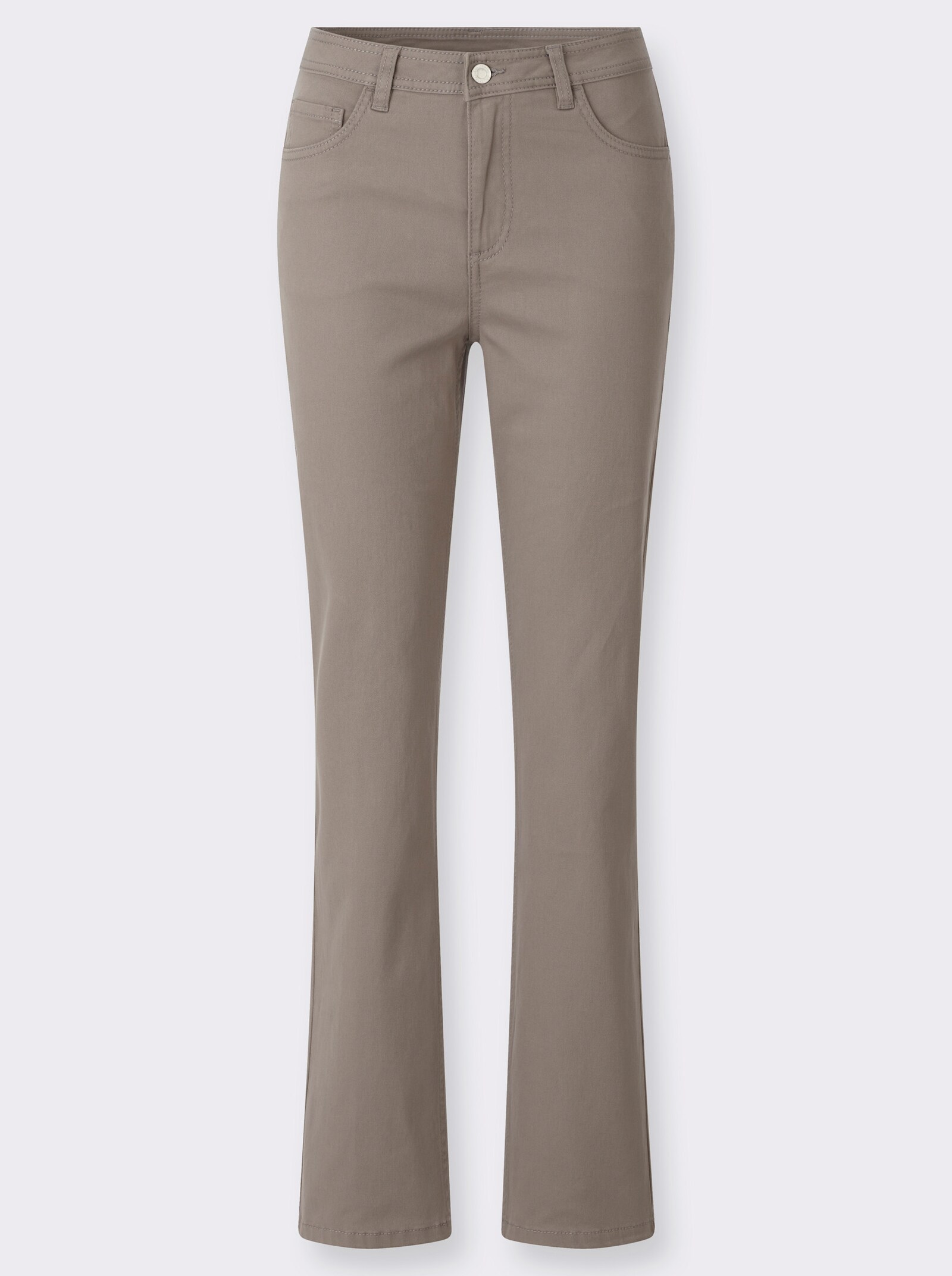 5-Pocket-Jeans mit lässig weiten Beinen - taupe