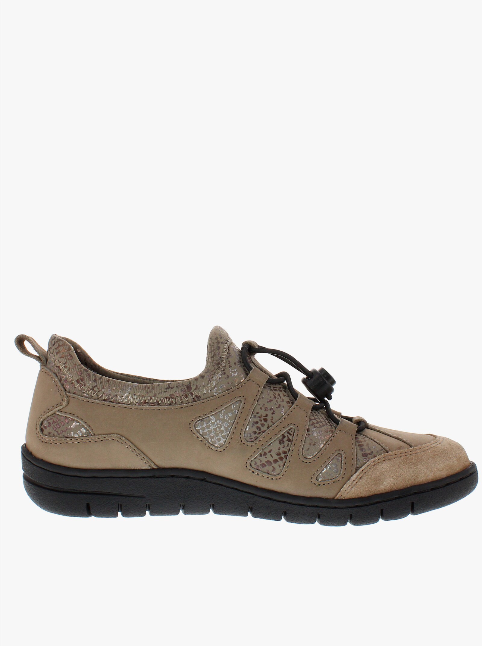 Naturläufer Slipper mit Stretch-Einsatz - taupe