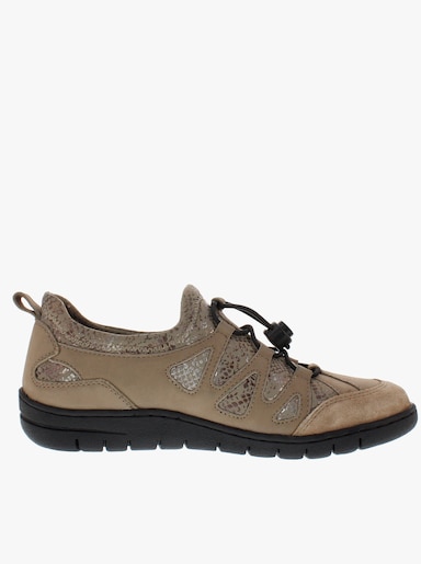 Naturläufer Slipper mit Stretch-Einsatz - taupe