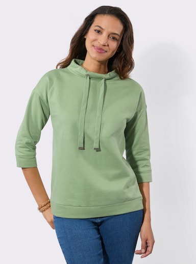 Sweatshirt mit überschnittenen Schultern - eucalyptus