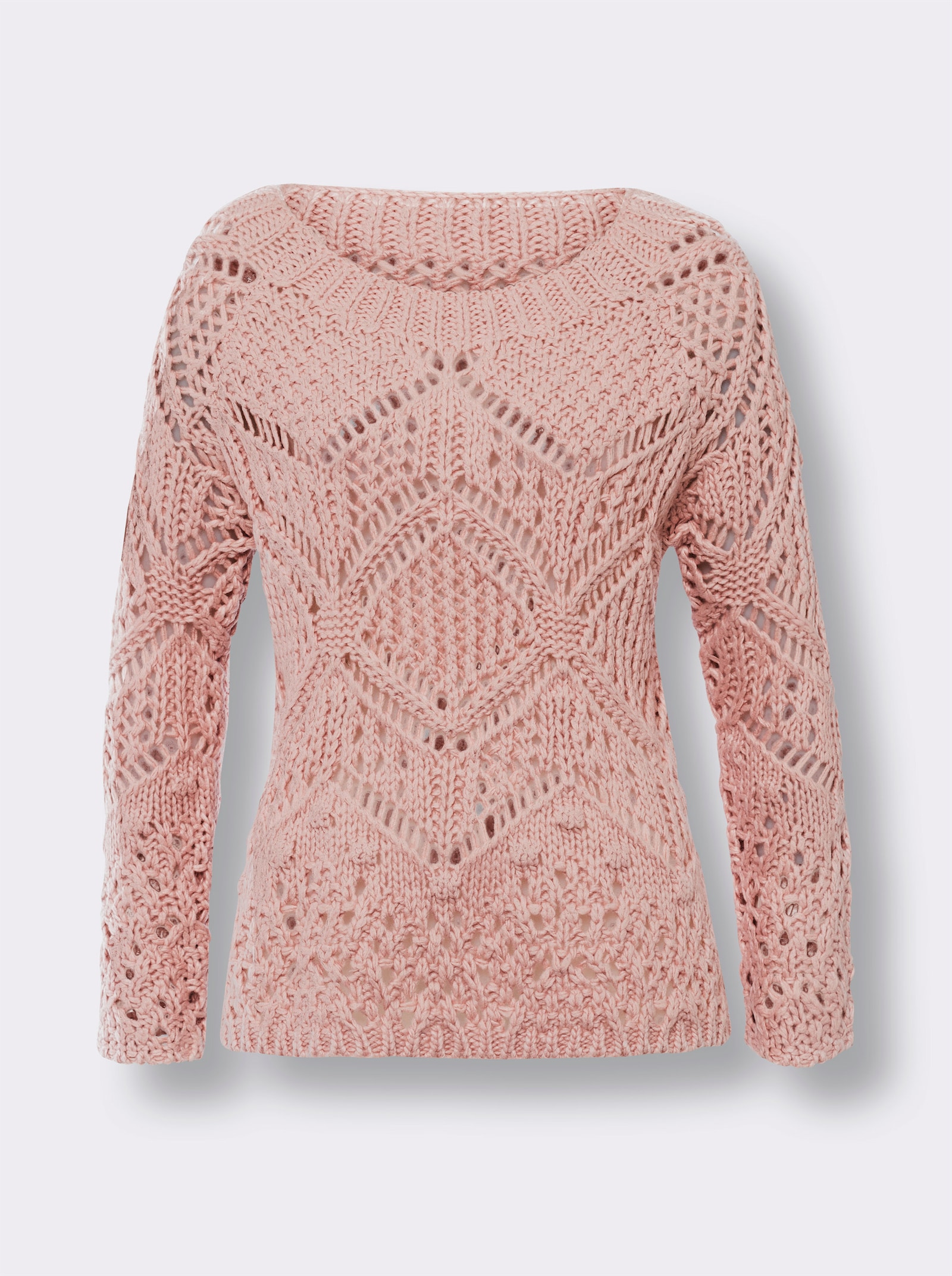 heine Ajourpullover mit Raglan-Ärmeln - puder