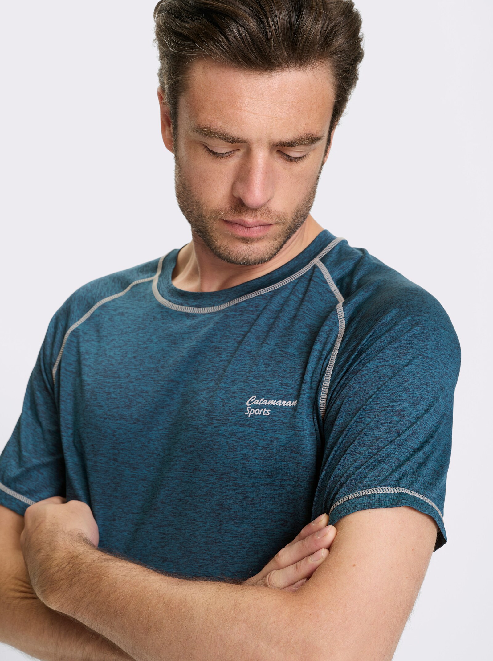 Catamaran Sports Functioneel shirt, ademend en sneldrogend - topaas gemêleerd