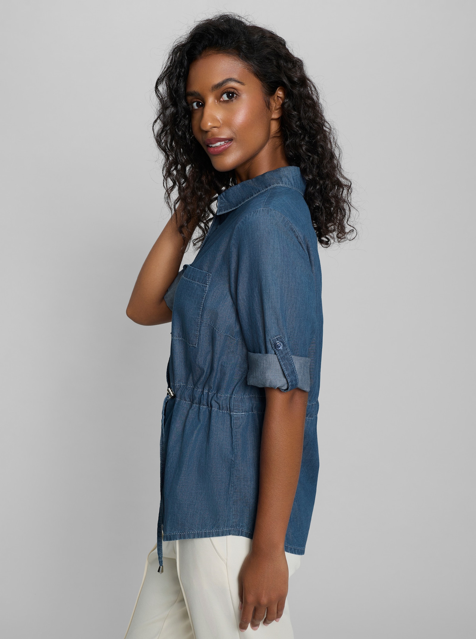 heine Jeansbluse mit Tunnelzug - blue-bleached