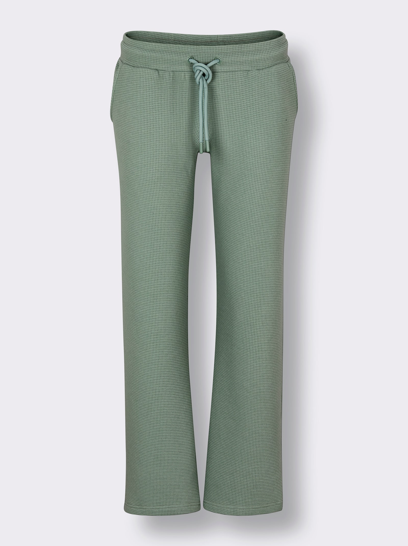 feel good Dehnbund-Hose mit Waffelstruktur - jade