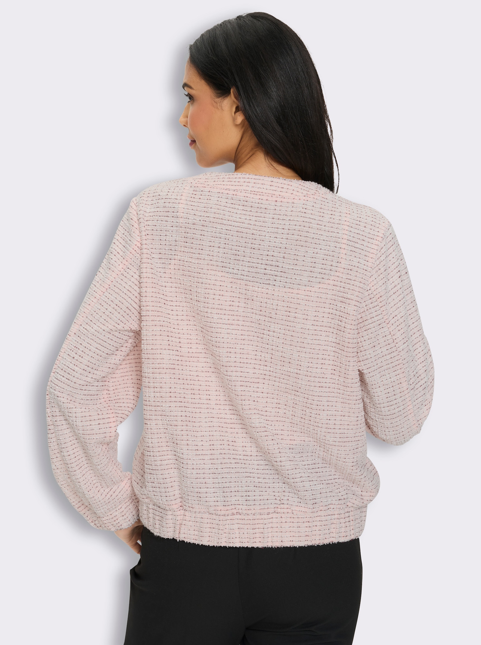 Bouclé-Blazer mit Glanzgarn-Akzenten - malve-hellrosé-gemustert