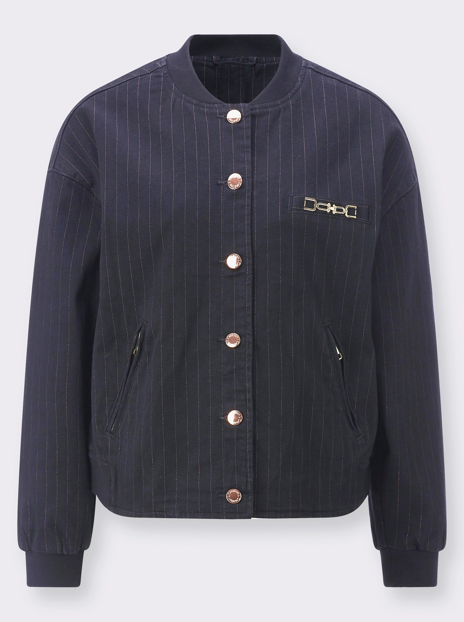 Blouson mit Nadelstreifen - dark blue-roségoldfarben-gestreift