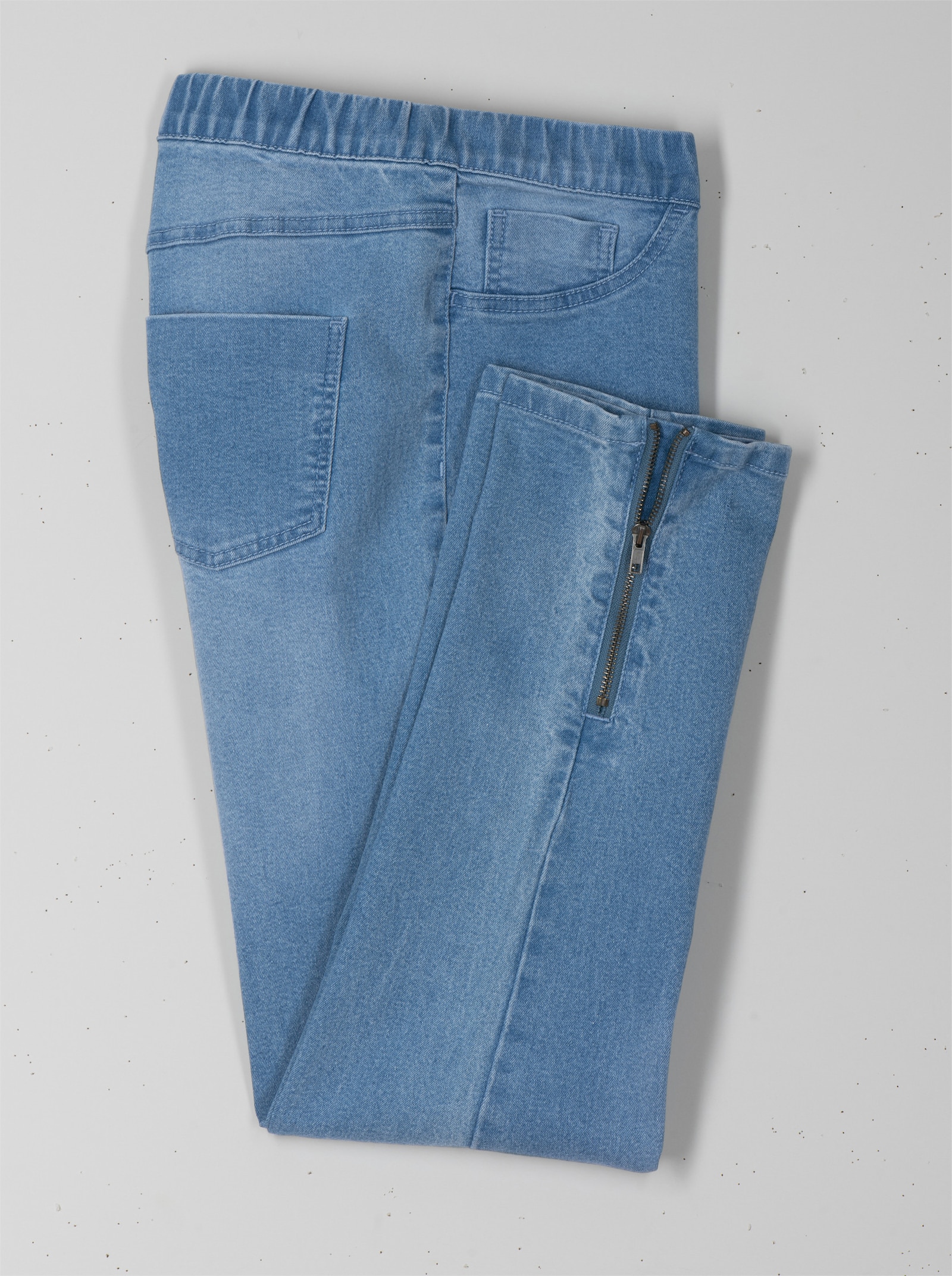 7/8-jeans met ritssluiting op de pijp - blue-bleached