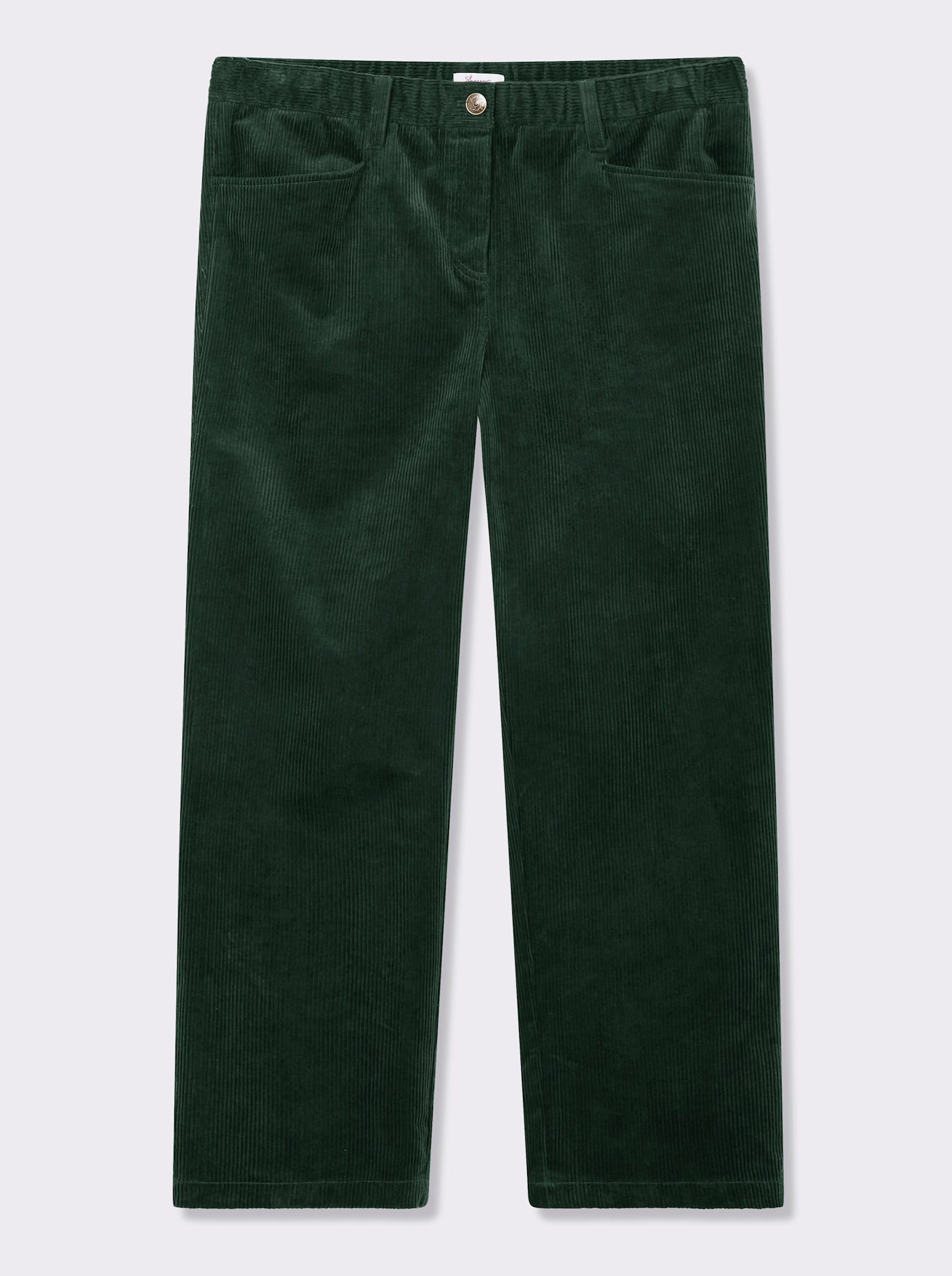 sheego Cordhose mit geradem Bein - moos