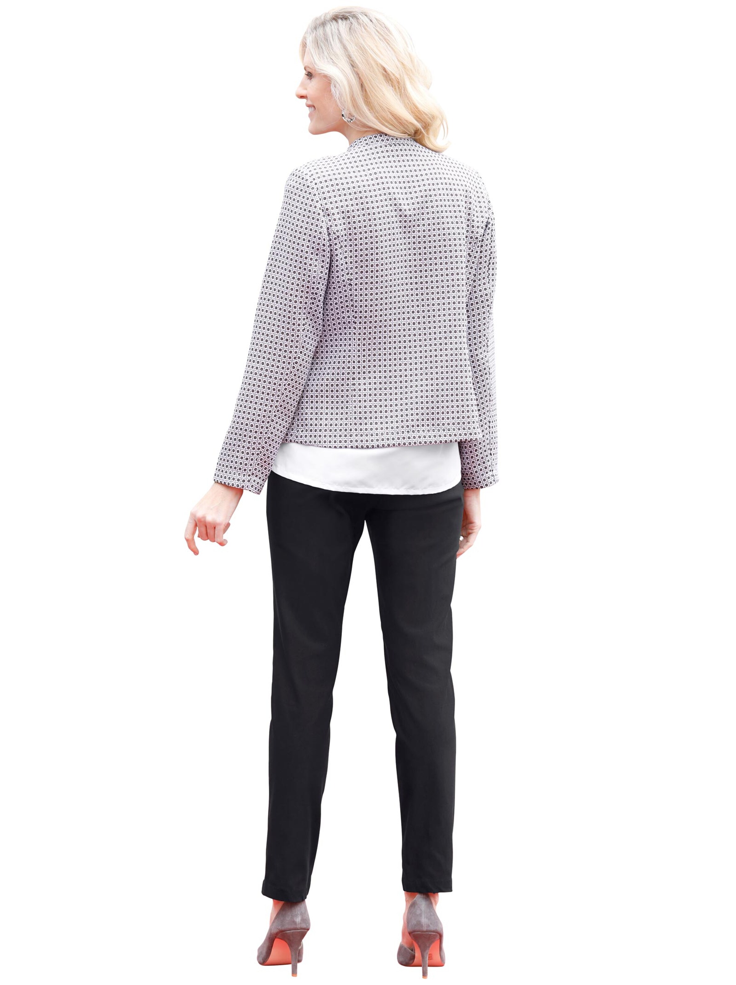 Blazer - taupe-ecru-gemustert