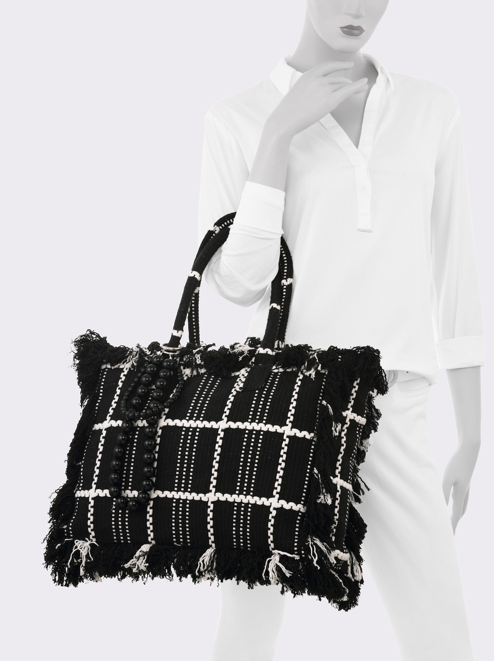 heine Tasche - schwarz-weiß
