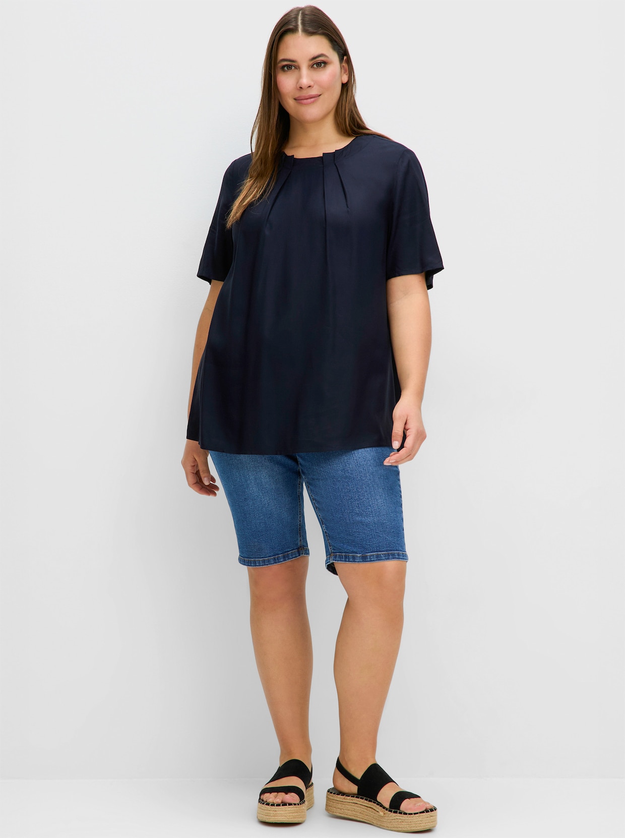 sheego Tunika in A-Linie - tiefblau