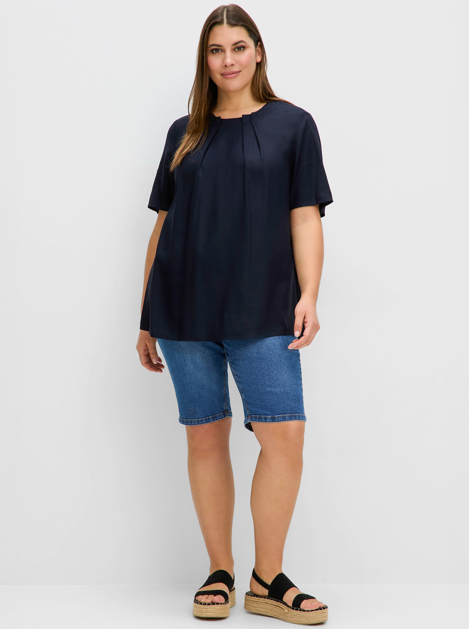 sheego Tunika in A-Linie - tiefblau